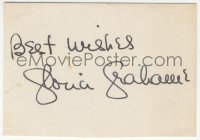 5j0127 GLORIA GRAHAME signed 2x3 index card 1950s it can be framed with the included cut book page!