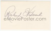 5j0128 RICHARD WIDMARK signed 3x5 index card 1980s it can be framed & displayed with a repro!