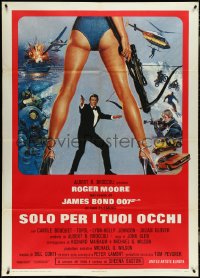 5j0390 FOR YOUR EYES ONLY Italian 1p 1981 Roger Moore as James Bond 007, art by Brian Bysouth!