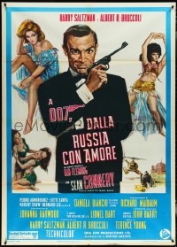 5j0391 FROM RUSSIA WITH LOVE Italian 1p R1970s different art of Connery as James Bond + sexy girls!