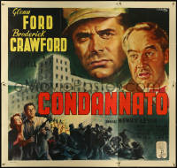 5j0472 CONVICTED Italian 4p 1951 Glenn Ford, Broderick Crawford, Ciriello prison break art, rare!