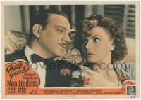 5j0473 TWO-FACED WOMAN Italian LC 1946 great close up of Greta Garbo & Melvyn Douglas, rare!