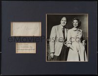 5j0289 JACK BENNY/MARY LIVINGSTONE signed album page & signed cut letter in 11x14 display 1940s