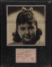 5j0290 JANE WITHERS signed 4x6 album page in 14x18 display 1940s ready to frame & hang on your wall!