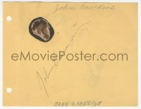 5j0217 JOHN CARRADINE/EUGENE PALLETTE signed 5x6 album page 1930s they each signed one side of it!