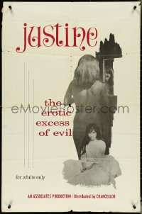 5j1029 JUSTINE 1sh 1967 Lidia Coldwell, Philip Dross, erotic excess of evil!