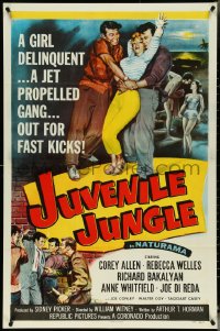 5j1030 JUVENILE JUNGLE 1sh 1958 a girl delinquent & a jet propelled gang out for fast kicks!