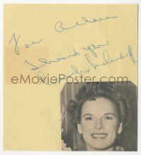 5j0219 KATHRYN GRAYSON/MERCEDES MCCAMBRIDGE signed 4x5 album page 1940s they each signed one side!