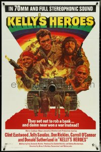 5j1033 KELLY'S HEROES 1sh 1970 Clint Eastwood, Telly Savalas, Don Rickles, Donald Sutherland in 70MM