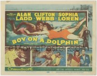 5j1250 BOY ON A DOLPHIN TC 1957 great art & photos of divers Alan Ladd & sexiest Sophia Loren!