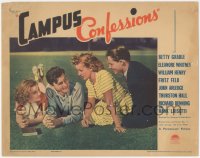 5j1363 CAMPUS CONFESSIONS LC 1938 young Betty Grable, basketball star Hank Luisetti & two others!