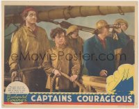 5j1366 CAPTAINS COURAGEOUS LC 1937 Spencer Tracy, Freddie Bartholomew & Lionel Barrymore on deck!