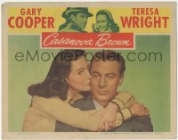 5j1370 CASANOVA BROWN LC 1944 great close up of Teresa Wright kissing uninterested Gary Cooper!