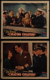 5j1633 CHEATING CHEATERS 2 LCs 1934 Fay Wray is a master detective who poses as a jewel thief, rare!