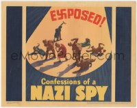 5j1381 CONFESSIONS OF A NAZI SPY LC 1939 great art of Nazi spies exposed in spotlight, very rare!