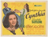 5j1256 CYNTHIA TC 1947 you'll fall in love with pretty young Elizabeth Taylor, Jimmy Lydon!