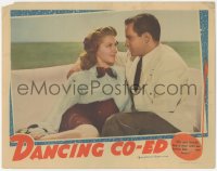 5j1384 DANCING CO-ED LC 1939 sexy young Lana Turner won't kiss handsome Richard Carlson just yet!