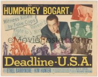 5j1257 DEADLINE-U.S.A. TC 1952 newspaper editor Humphrey Bogart, best journalism movie ever!