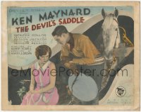 5j1259 DEVIL'S SADDLE TC 1927 Ken Maynard with his horse Tarzan & Kathleen Collins, ultra rare!