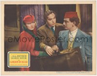 5j1403 GARDEN OF ALLAH LC 1936 Charles Boyer, Marlene Dietrich & Schildkraut all grabbing suitcase!