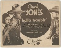 5j1277 HELLO TROUBLE TC 1932 cowboy Buck Jones protects pretty Lina Basquette from bad guy!