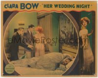 5j1415 HER WEDDING NIGHT LC 1930 Clara Bow, Forbes & Gallagher worried about Ruggles in bed, rare!