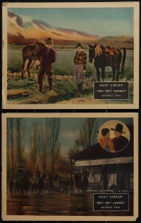 5j1638 HEY HEY COWBOY 2 LCs 1927 Edward Laemmle western, Hoot Gibson and Kathleen Key, very rare!