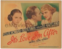 5j1281 IT'S LOVE I'M AFTER TC 1937 Leslie Howard between Bette Davis & Olivia De Havilland, rare!