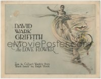 5j1289 LOVE FLOWER TC 1920 D.W. Griffith, CA art of naked girl dragging man underwater, ultra rare!