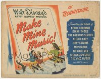 5j1291 MAKE MINE MUSIC TC 1946 Disney full-length feature cartoon, art of Casey at the Bat on piano!