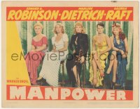 5j1429 MANPOWER LC 1941 great posed portrait of Marlene Dietrich & 4 sexy bad girls, all smoking!