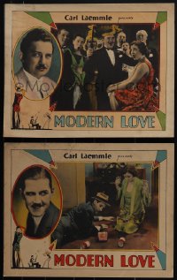 5j1640 MODERN LOVE 2 LCs 1929 Jean Hersholt, Charley Chase, sexy Kathryn Crawford, very rare!