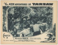 5j1434 NEW ADVENTURES OF TARZAN chapter 3 LC 1935 Bruce Bennett in tree rescuing girls from natives!