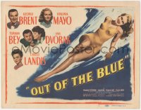 5j1301 OUT OF THE BLUE TC 1947 super sexy full-length Virginia Mayo in swimsuit by co-stars!