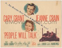 5j1303 PEOPLE WILL TALK TC 1951 Cary Grant & Jeanne Crain in the picture that takes a look at life!