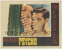 5j1445 PSYCHO LC #1 1960 great close image of Janet Leigh & John Gavin by window with shadows!