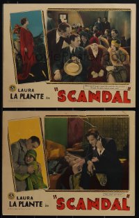 5j1643 SCANDAL 2 LCs 1929 Laura LaPlante & John Boles deal with wagging tongues & lying lips, rare!