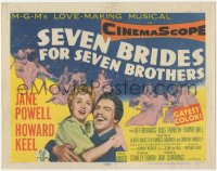 5j1313 SEVEN BRIDES FOR SEVEN BROTHERS TC 1954 art of Jane Powell & Howard Keel, classic MGM musical!