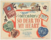 5j1316 SO DEAR TO MY HEART TC 1949 Walt Disney musical, Burl Ives, great cartoon artwork!