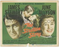 5j0094 STRATTON STORY signed TC R1956 by BOTH James Stewart AND June Allyson, baseball biography!