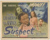 5j1320 SUSPECT TC 1944 Charles Laughton, sexy Ella Raines, directed by Robert Siodmak!