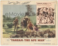 5j0095 TARZAN THE APE MAN signed LC #2 1959 by Denny Miller, defending safari from killer natives!