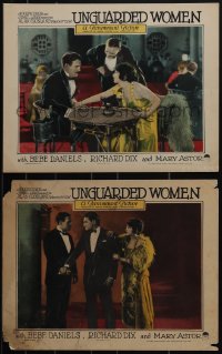 5j1646 UNGUARDED WOMEN 2 LCs 1924 great images of sexy Bebe Daniels + protective Richard Dix!