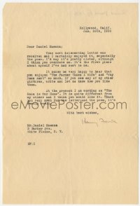 5j0048 HENRY FONDA signed letter 1936 replying to his first fan letter that included a poem!