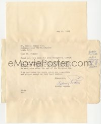 5j0142 SIDNEY POITIER signed letter 1959 A Raisin in the Sun will be a movie after Broadway!