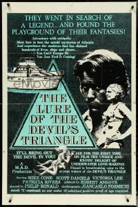 5j1053 LURE OF THE TRIANGLE 1sh 1978 the playground of their fantasies, alternate Devil's title!