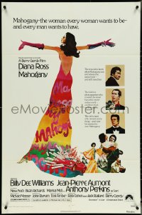 5j1061 MAHOGANY 1sh 1975 cool art of Diana Ross, Billy Dee Williams, Anthony Perkins, Aumont