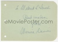 5j0221 MARION DAVIES signed 4x6 album page 1930s it can be framed with an original or repro photo!