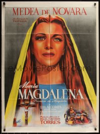 5j0497 MARIA MAGDALENA Mexican poster 1946 cool Cabral art of Medea de Novara in title role!