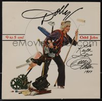 5j0294 DOLLY PARTON signed record sleeve 1980 on the cover of her album 9 to 5 and Odd Jobs!